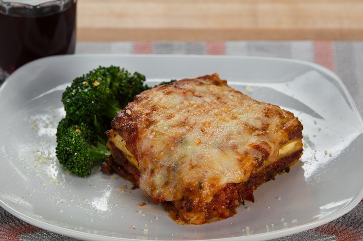 Meat Lasagna with Roasted Broccoli from Meal Village prepared meal delivery