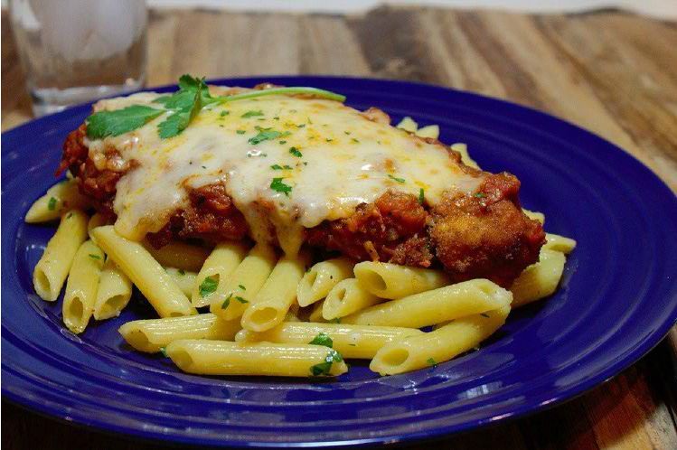 Chicken Parmesan and Penne Pasta from Meal Village prepared meal delivery