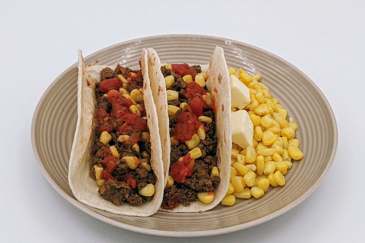 Ground Beef Tacos with Corn, a fresh kids meal from Meal Village.