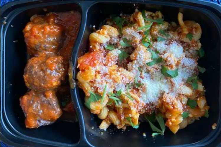 Mini Meatballs with Curly Pasta, a fresh kids meal from Meal Village.