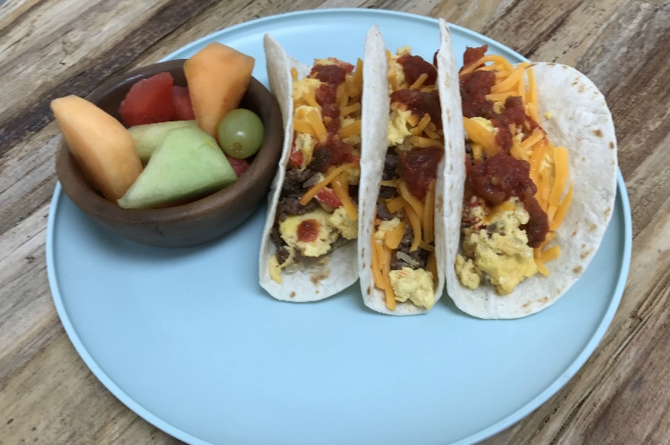 Eggs and Sausage Breakfast Taco, a freshly prepared breakfast delivered in Chicagoland by Meal Village
