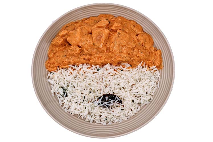 Butter Chicken w Cumin Rice & Roti from Meal Village prepared meal delivery