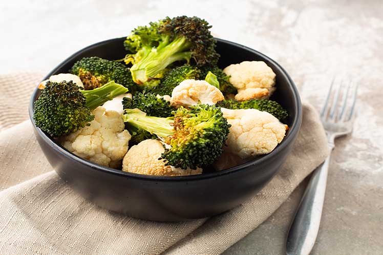 Roasted broccoli and cauliflower side dish from Meal Village