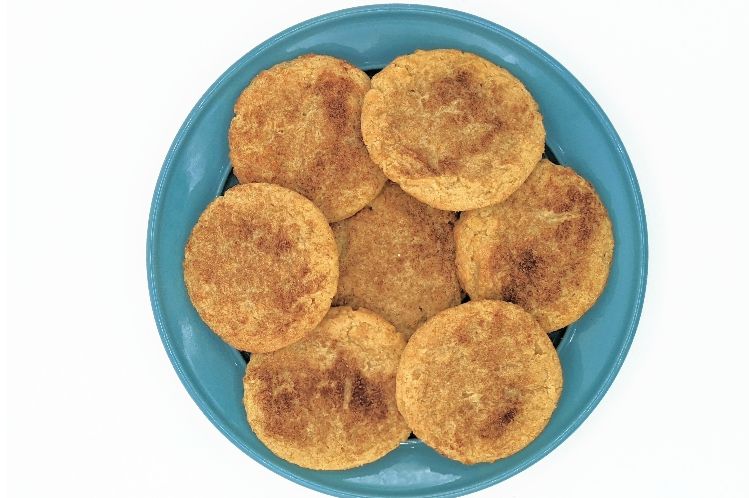Snickerdoodle cookies topped with a cinnamon sugar crunch.