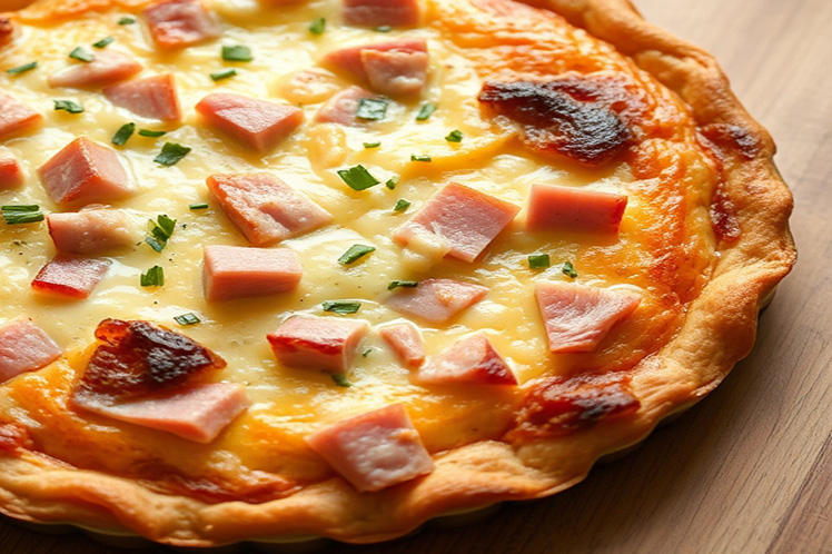 Ham and Cheddar Quiche, a freshly prepared breakfast delivered in Chicagoland by Meal Village