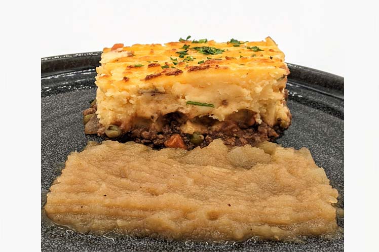 Shepherd Pie with Ground Beef & Cheddar Mashed Potato Topping from Meal Village prepared meal delivery