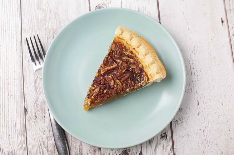 A slice of southern-style pecan pie, a Meal Village classic.