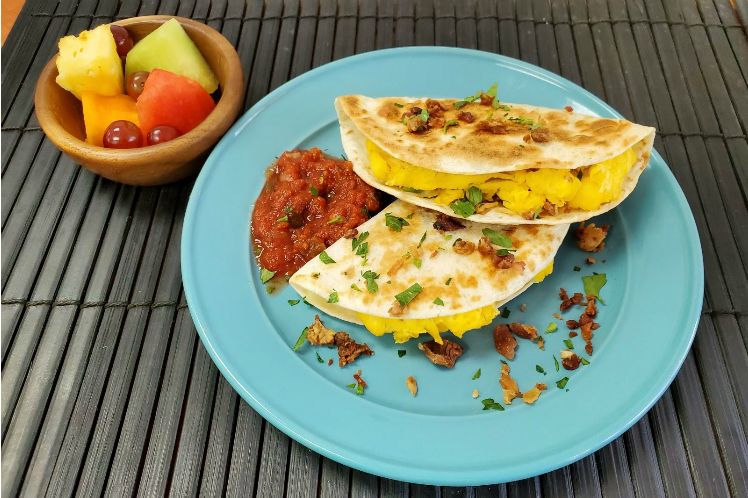 Breakfast quesadillas, a freshly prepared breakfast delivered in Chicagoland by Meal Village