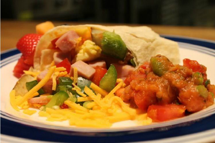 Ham and Egg Breakfast Burrito, a freshly prepared breakfast delivered in Chicagoland by Meal Village